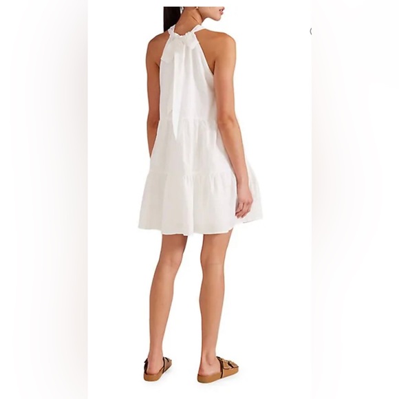 Gorgeous mini ruffled summer dress. White. Size M - Picture 3 of 4